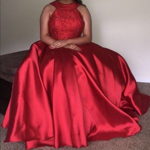 Red two-piece Prom Dress